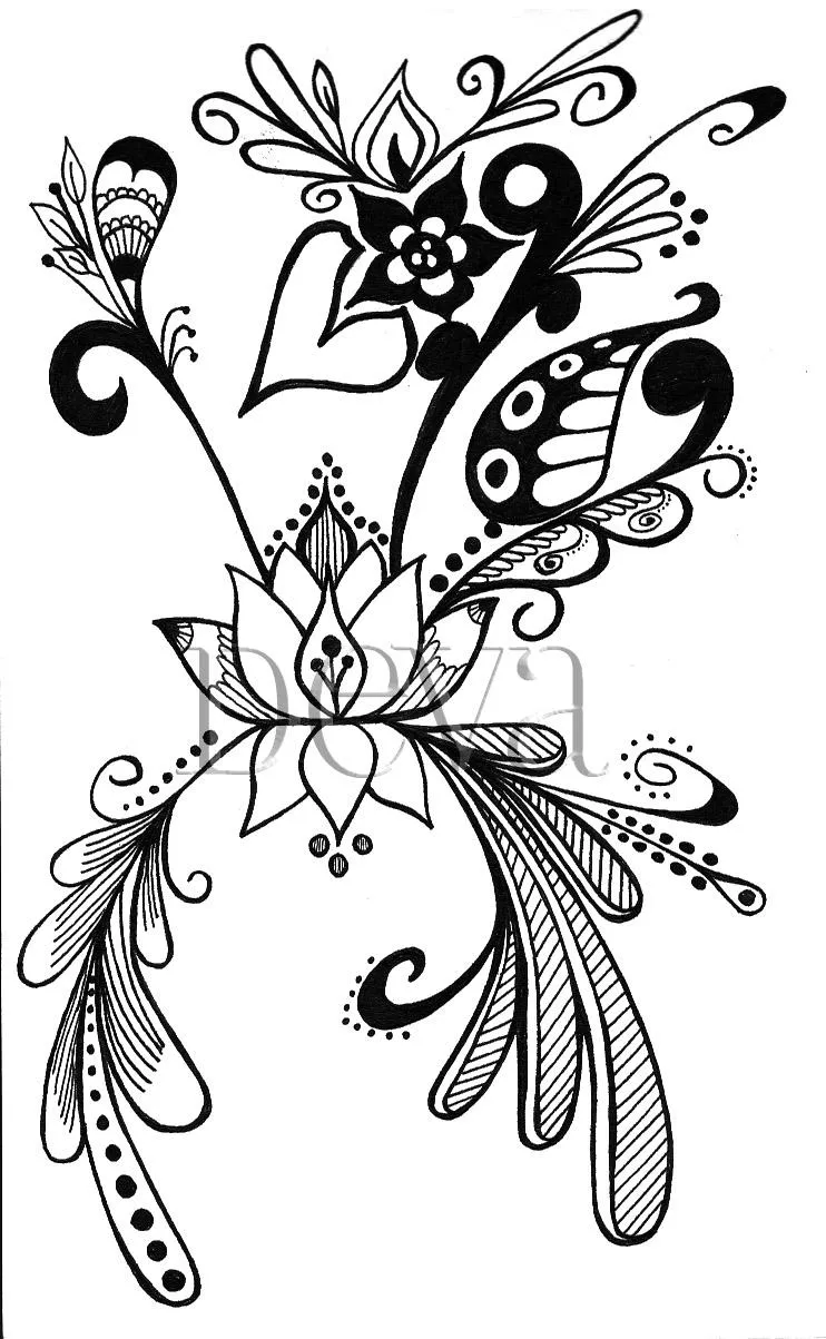 Flor de loto para colorear - Imagui