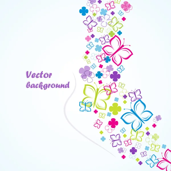Flores y mariposas (fondo), ilustración vectorial — Vector stock ... Flores y mariposas (fondo), ilustración vectorial — Vector stock ...