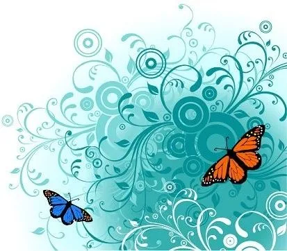 Flores y mariposas gráficos vectoriales sin Vector de la flor ... Flores y mariposas gráficos vectoriales sin Vector de la flor ...