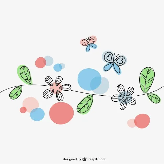 Flores y mariposas de primavera | Descargar Vectores gratis Flores y mariposas de primavera | Descargar Vectores gratis