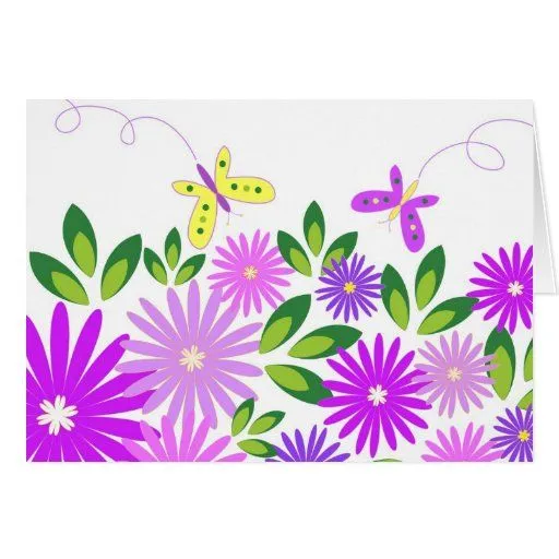 Flores y mariposas - tarjeta | Zazzle Flores y mariposas - tarjeta | Zazzle