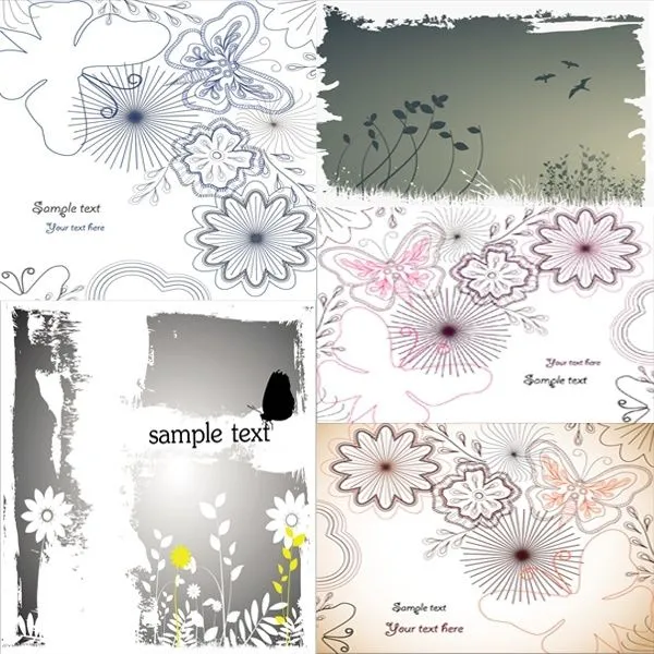 Flores y mariposas vector Vector de la flor - vectores gratis para ...