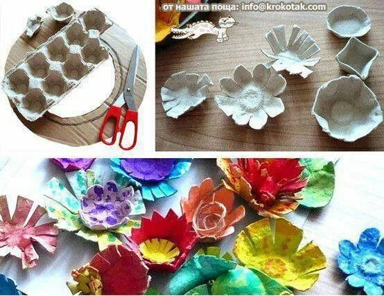 Flores en papel reciclable - Imagui