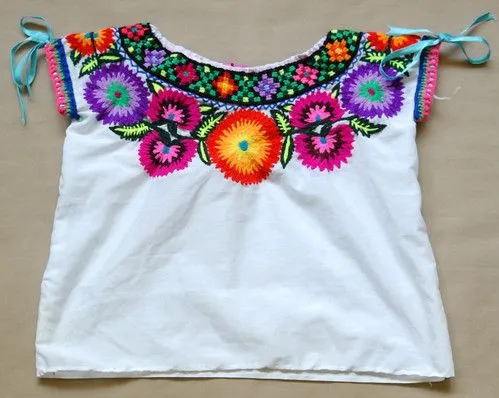 Flores mexicanas bordadas - Imagui