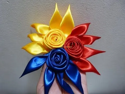 flores y moños combinados en cinta raso para el cabello paso a ... flores y moños combinados en cinta raso para el cabello paso a ...