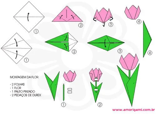 Flores origami faciles - Imagui