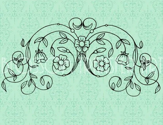 Flores Ornamento Decorativo Imagen Digital por BlossomTransferArt