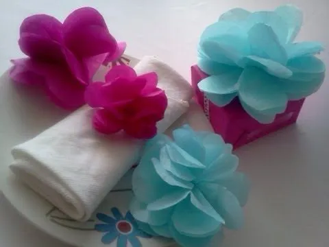 Flores de papel de china :D! - YouTube