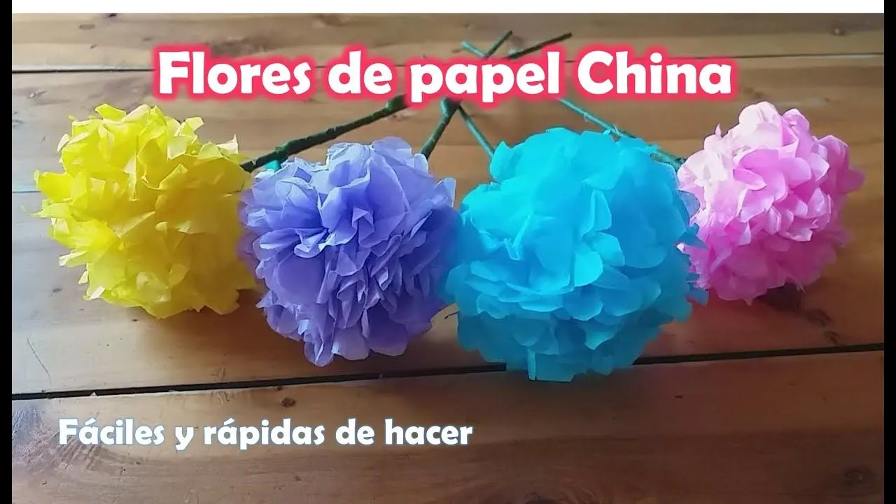 Flores de papel China faciles y rapidas de hacer - YouTube Flores de papel China faciles y rapidas de hacer - YouTube