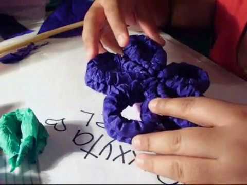 flores de papel crepe - YouTube
