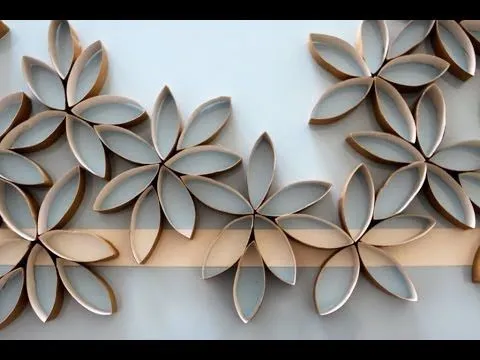 Flores de papel hechas con rollos de papel del baño (DIY) - YouTube