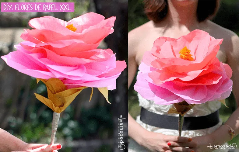 Flores de Papel Grandes y Hermosas | Aprende a hacerlo en 5 pasos ... Flores de Papel Grandes y Hermosas | Aprende a hacerlo en 5 pasos ...