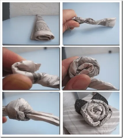 Como hacer Flores papel periodico - Imagui