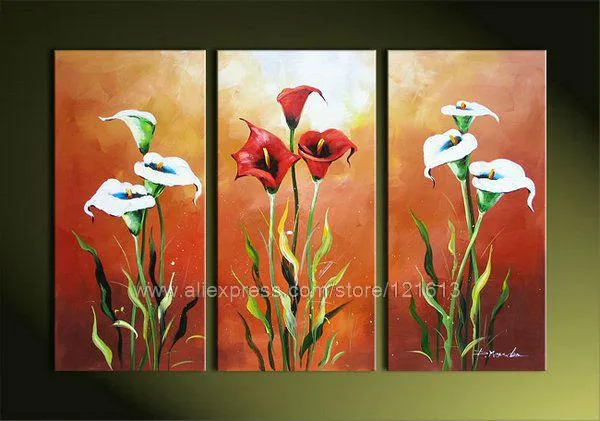Flores pura pintura al óleo del lirio de cala blanco y pinturas ... Flores pura pintura al óleo del lirio de cala blanco y pinturas ...