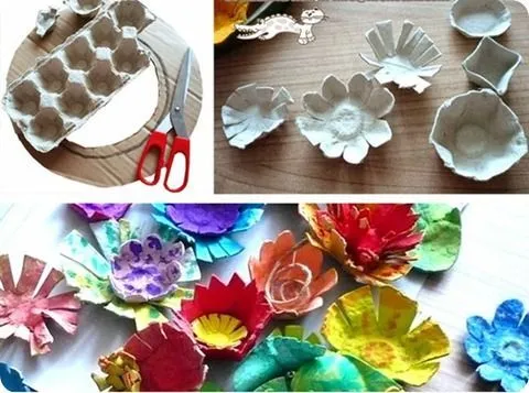flores recicladas hechas de cajas de carton para huevos | Flores ... flores recicladas hechas de cajas de carton para huevos | Flores ...