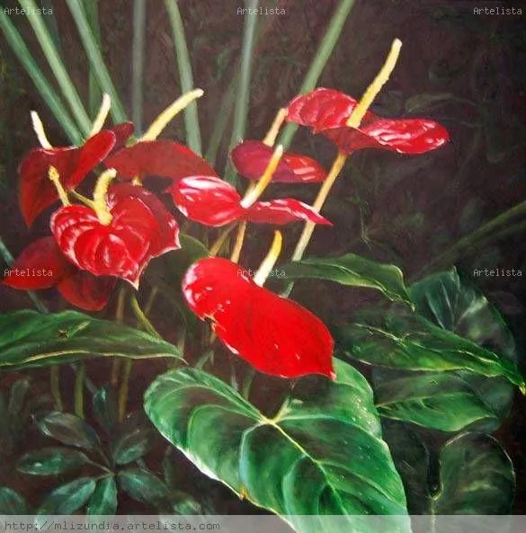 Flores Rojas Marina Lizundia Fernandez - Artelista.