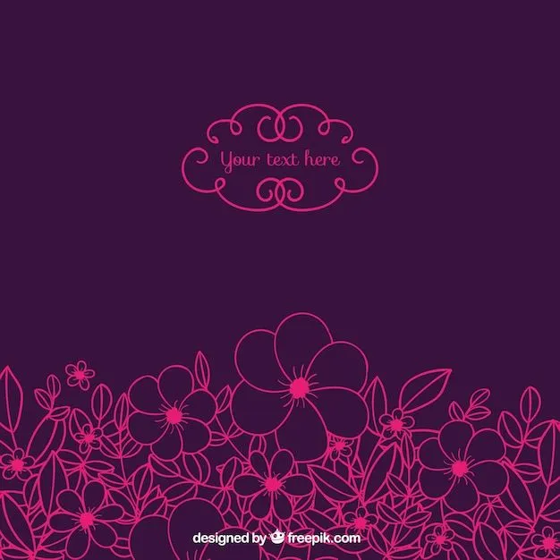 Flores rosadas incompletos sobre fondo morado | Descargar Vectores ...