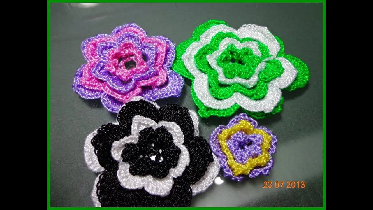 FLORES TEJIDA A CROCHET PASO A PASO - YouTube