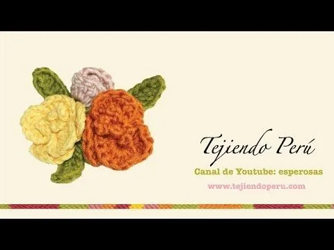 Flores tejidas en crochet (bouquet) - YouTube Flores tejidas en crochet (bouquet) - YouTube