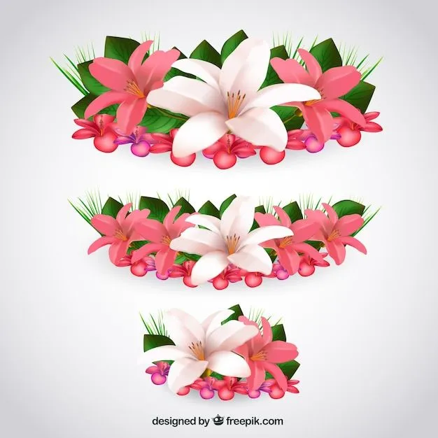 Flores tropicales en estilo realista | Descargar Vectores gratis