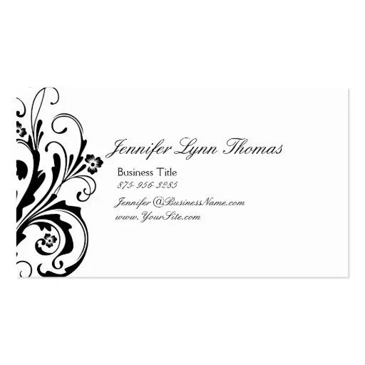 Flourish elegante blanco y negro tarjetas de visita | Zazzle Flourish elegante blanco y negro tarjetas de visita | Zazzle