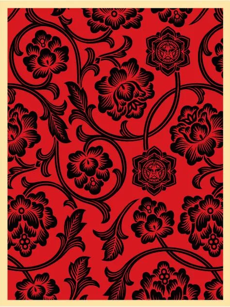 Flower Vine (Blk/Red) | OBEY GIANT