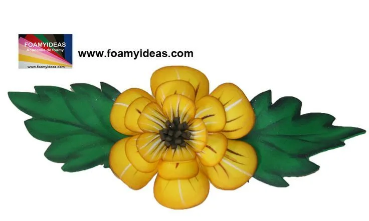 Flower smiling. Flor sonrisa, hecho de foamy (goma EVA). Molde ... Flower smiling. Flor sonrisa, hecho de foamy (goma EVA). Molde ...