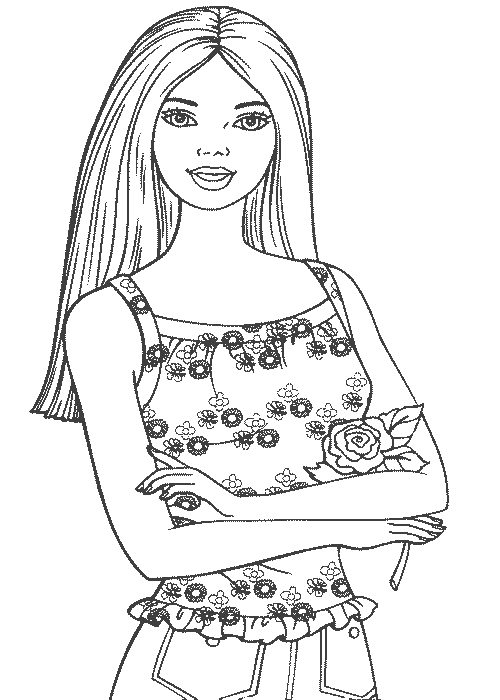 Flowers in hand barbie coloring pages | DayDreams