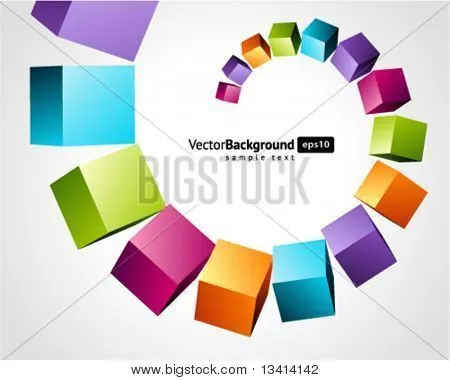 fly colorful 3d cubes vector background. Eps 10 Stock Vector ...