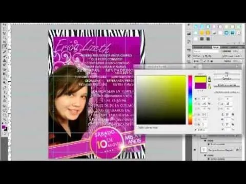 Flyer de invitación XV años, creación en photoshop [alta velocidad ...