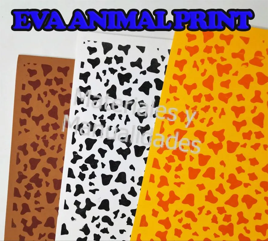 FOAMI ESTAMPADO DE ANIMAL PRINT VACA PERRO JIRAFA GOMA EVA PARA  MANUALIDADES, MATERIALES PARA MANUALIDADES EN MASA FLEXIBLE FOAMY GOMA EVA  PASTILLAJE Y DECORACIÓN DE TORTAS