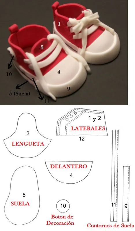 Moldes Para Zapatos En Fondant | Foam/Goma Eva crafting | Pinterest