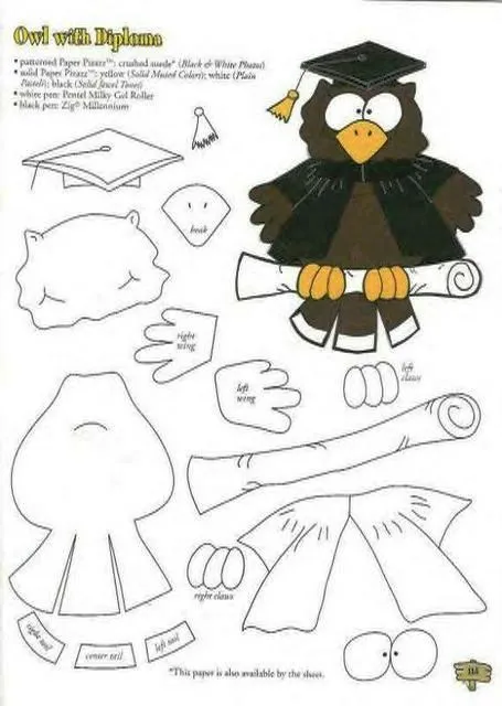 Figuras de buhos de graduación en fomi - Imagui