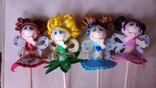 Fofu lápices" Los Fofu lápices son muñequitas o hadas de goma eva ...