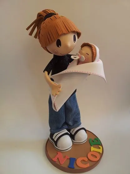 Fofucha mamá y bebé en https://www.facebook.com/pages/Manualidades ... Fofucha mamá y bebé en https://www.facebook.com/pages/Manualidades ...