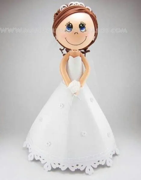 Fofucha novia con tiara | mis lindo muñecos de foamy | Pinterest ...