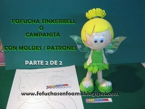 FOFUCHA TINKERBELL o CAMPANITA EN FOAMY CON MOLDES PTE 2 DE 2 ...