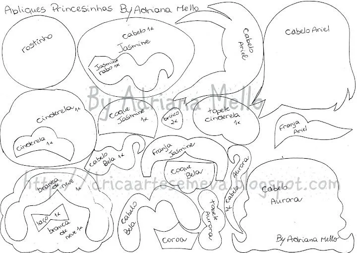 Moldes de princesas Disney - Imagui
