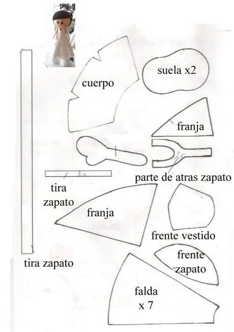 Molde de enfermera fofucha - Imagui
