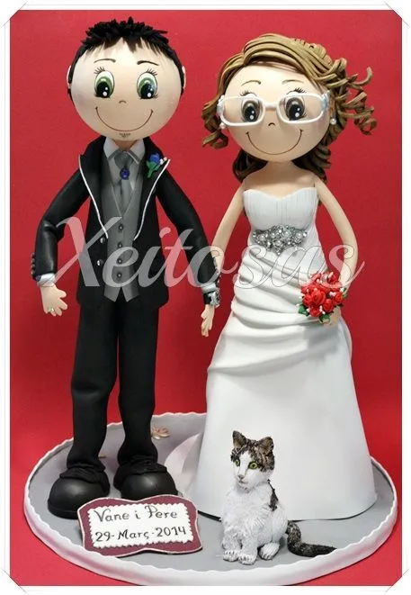 Fofuchas novios personalizados con gato hecho en goma eva, así ...