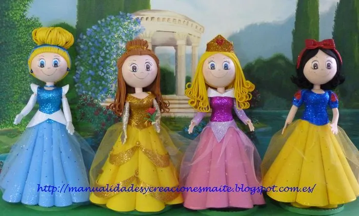 Fofuchas Princesas. Blanca Nieves, Cenicienta, Aurora (Bella ...