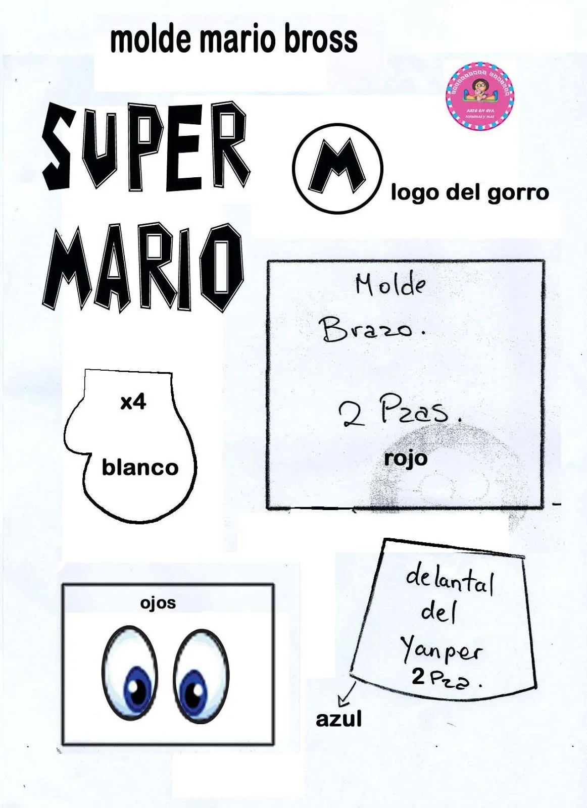 Fofucho Mario Bross PAP y MOLDES - Manualidades en Goma Eva y Foami