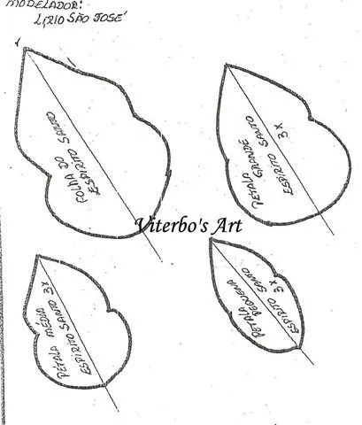 folhas-lirio-molde | Надо попробовать | Pinterest | Html