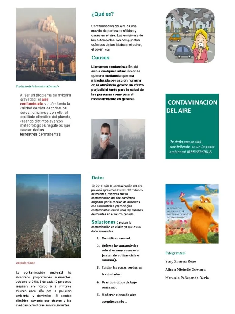 Folleto Contaminacion Del Aire | PDF | Contaminación | La contaminación del aire Folleto Contaminacion Del Aire | PDF | Contaminación | La contaminación del aire