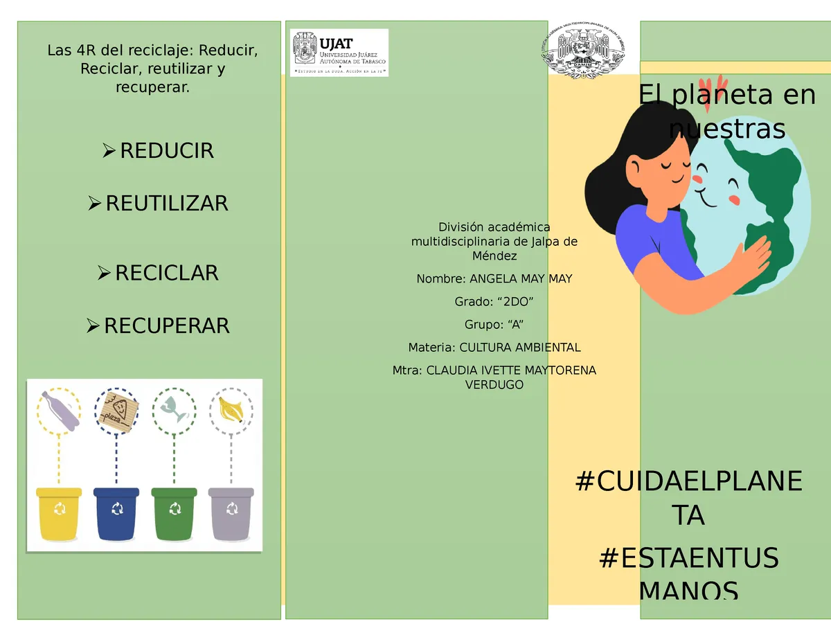 Folleto, SOBRE EL CUIDADADO DEL MEDIO AMBIENTE - Las 4R del reciclaje: Reducir, Reciclar, reutilizar - Studocu Folleto, SOBRE EL CUIDADADO DEL MEDIO AMBIENTE - Las 4R del reciclaje: Reducir, Reciclar, reutilizar - Studocu