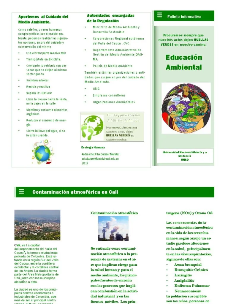 Folleto Informativo-Cuidado Del Medio Ambiente-AndreaSalazarM | PDF | Contaminación | Entorno natural Folleto Informativo-Cuidado Del Medio Ambiente-AndreaSalazarM | PDF | Contaminación | Entorno natural