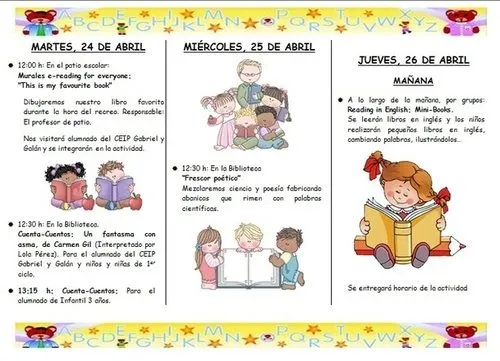 Ejemplo de folleto de actividades de la biblioteca: Semana del ... Ejemplo de folleto de actividades de la biblioteca: Semana del ...