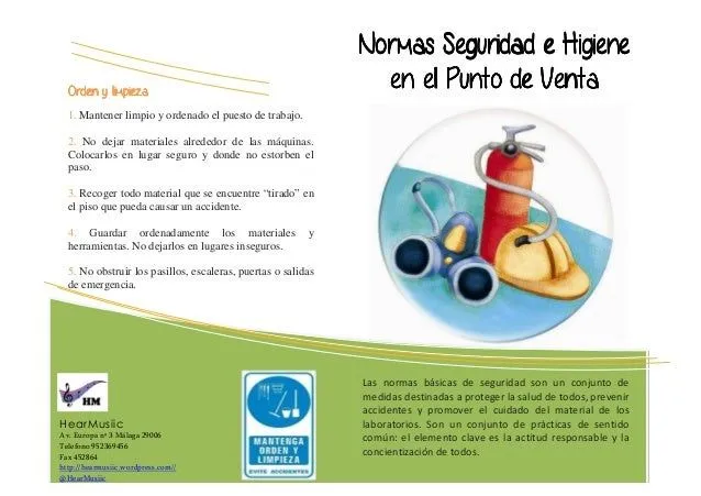Folleto de seguridad e higiene en el punto de venta Folleto de seguridad e higiene en el punto de venta