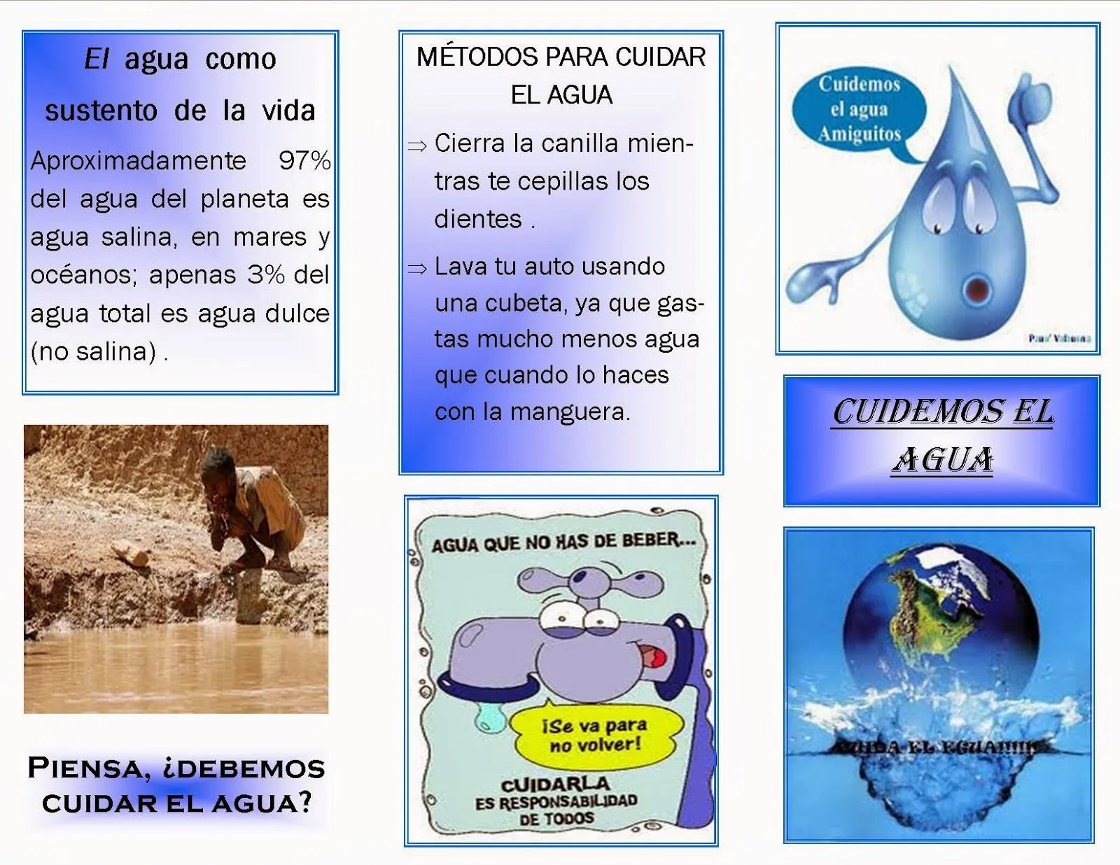 Folleto sobre el cuidado del agua - Imagui