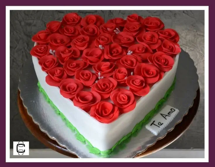 FONDANT VALENTINE´S HEART FULL OF ROSES CAKE / PASTEL DE CORAZON ... FONDANT VALENTINE´S HEART FULL OF ROSES CAKE / PASTEL DE CORAZON ...